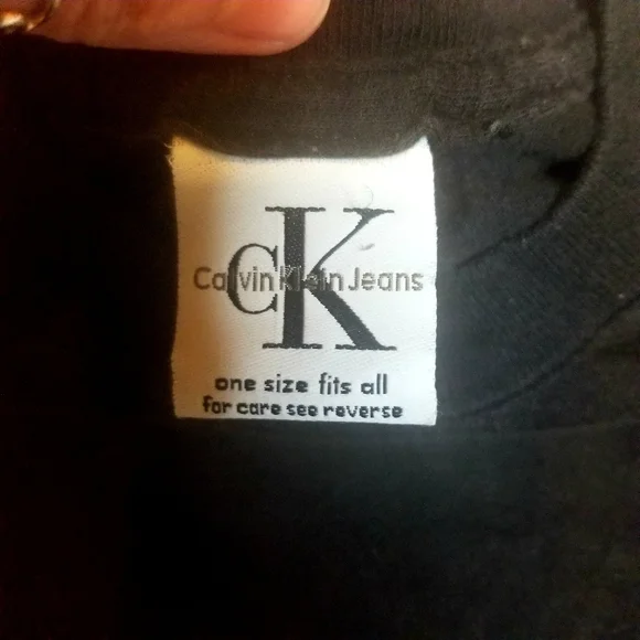 Original Vintage 90s Black Calvin Klein Jeans logo Tee - Picture 8 of 9